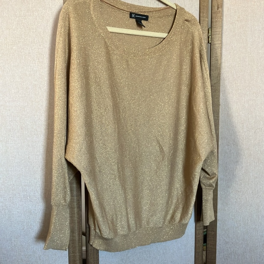FINAL MARKDOWN INC Gold Metallic Sweater large